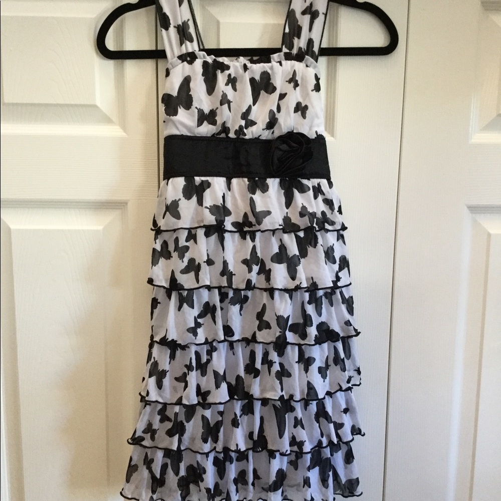 Girls 12 butterfly ruffle dress